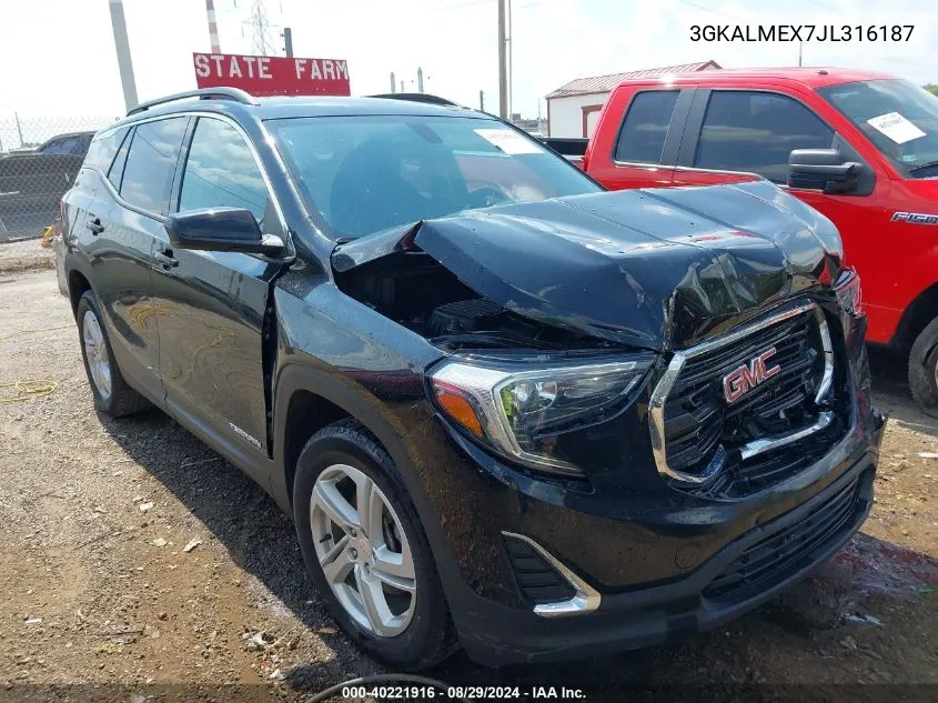 2018 GMC Terrain Sle VIN: 3GKALMEX7JL316187 Lot: 40221916