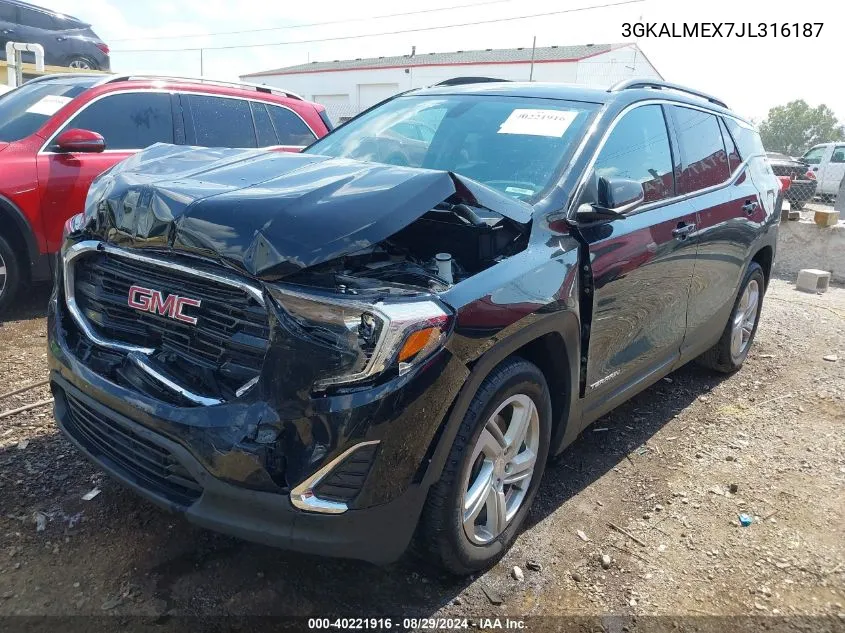 2018 GMC Terrain Sle VIN: 3GKALMEX7JL316187 Lot: 40221916