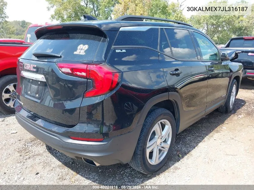 2018 GMC Terrain Sle VIN: 3GKALMEX7JL316187 Lot: 40221916