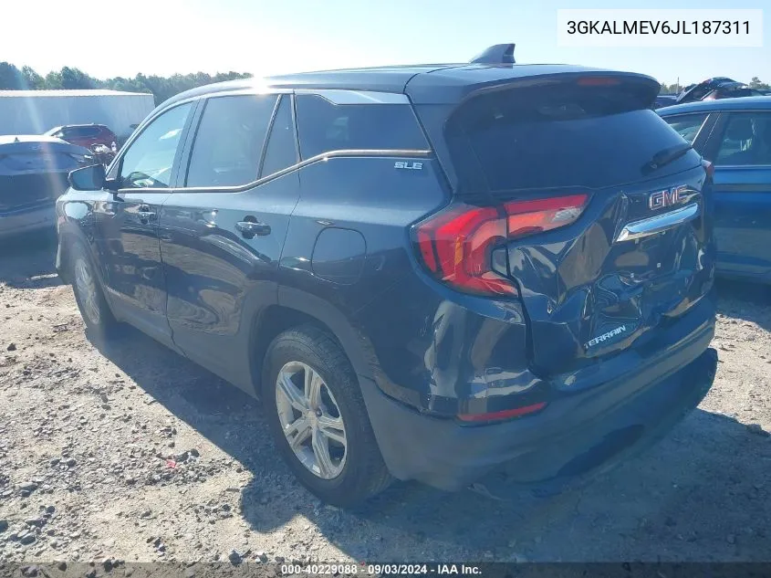 2018 GMC Terrain Sle VIN: 3GKALMEV6JL187311 Lot: 40229088