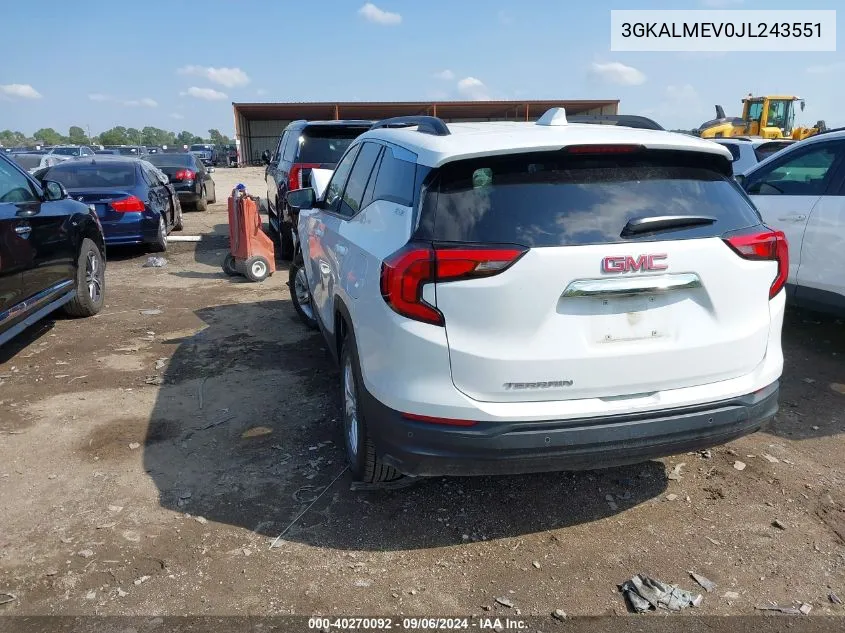 2018 GMC Terrain Sle VIN: 3GKALMEV0JL243551 Lot: 40270092