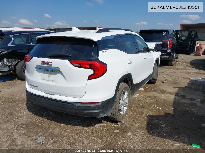 2018 GMC Terrain Sle VIN: 3GKALMEV0JL243551 Lot: 40270092