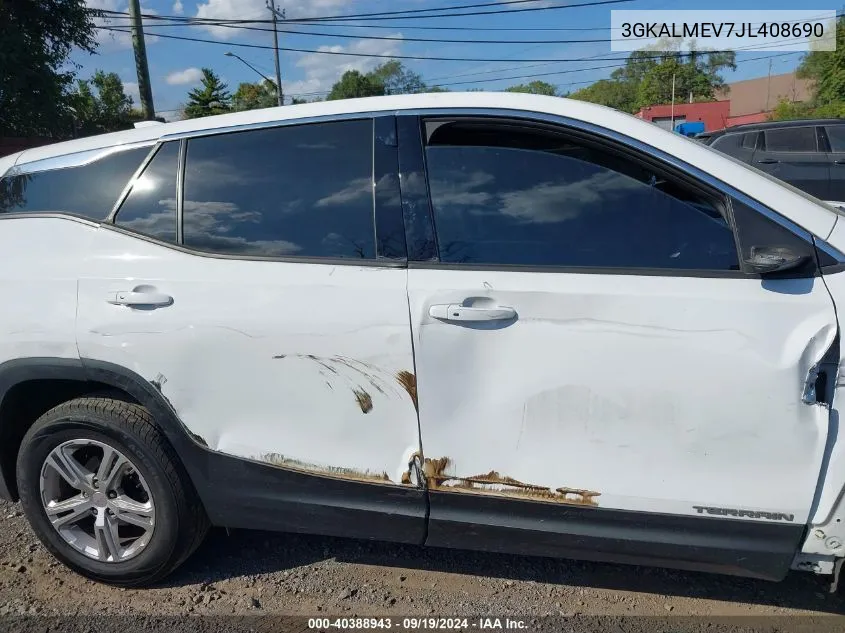 2018 GMC Terrain Sle VIN: 3GKALMEV7JL408690 Lot: 40388943