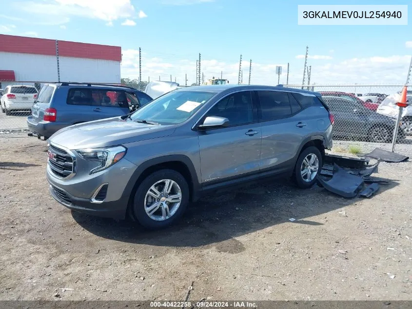 2018 GMC Terrain Sle VIN: 3GKALMEV0JL254940 Lot: 40422258