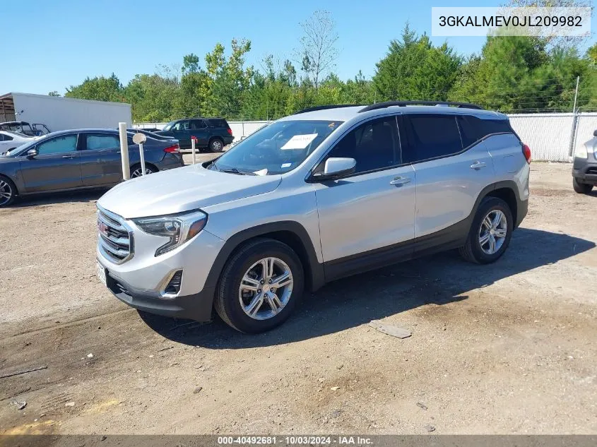 2018 GMC Terrain Sle VIN: 3GKALMEV0JL209982 Lot: 40492681