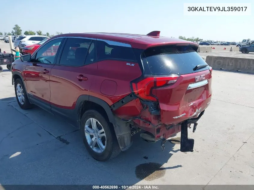 2018 GMC Terrain Sle VIN: 3GKALTEV9JL359017 Lot: 40562698