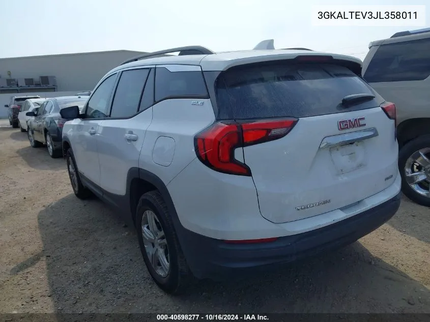 2018 GMC Terrain Sle VIN: 3GKALTEV3JL358011 Lot: 40598277