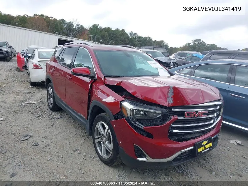 2018 GMC Terrain Slt VIN: 3GKALVEV0JL341419 Lot: 40786863