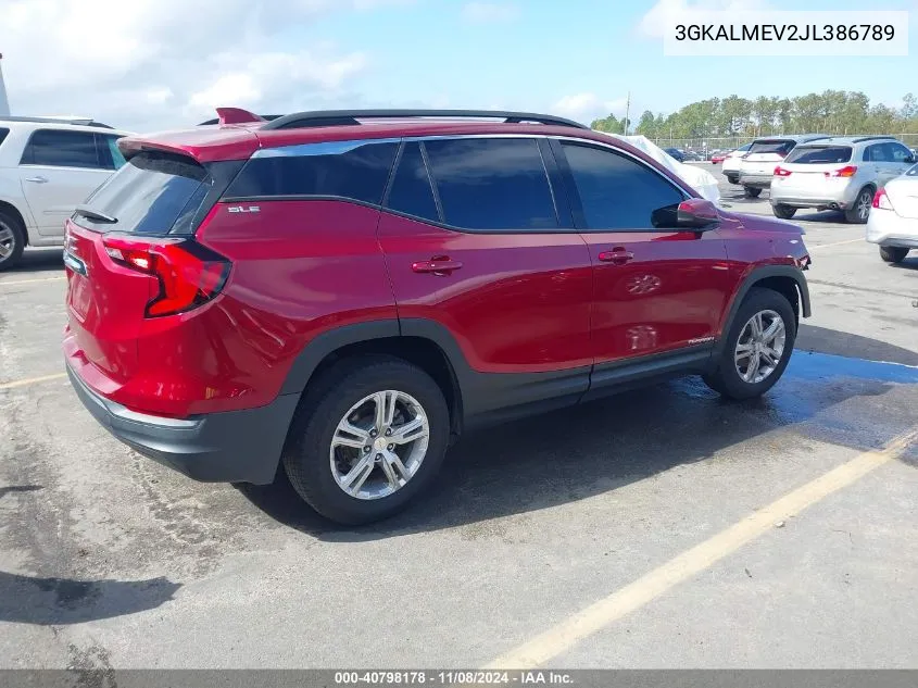 2018 GMC Terrain Sle VIN: 3GKALMEV2JL386789 Lot: 40798178