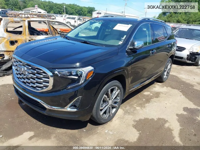 2019 GMC Terrain Denali VIN: 3GKALXEXXKL222758 Lot: 39594830