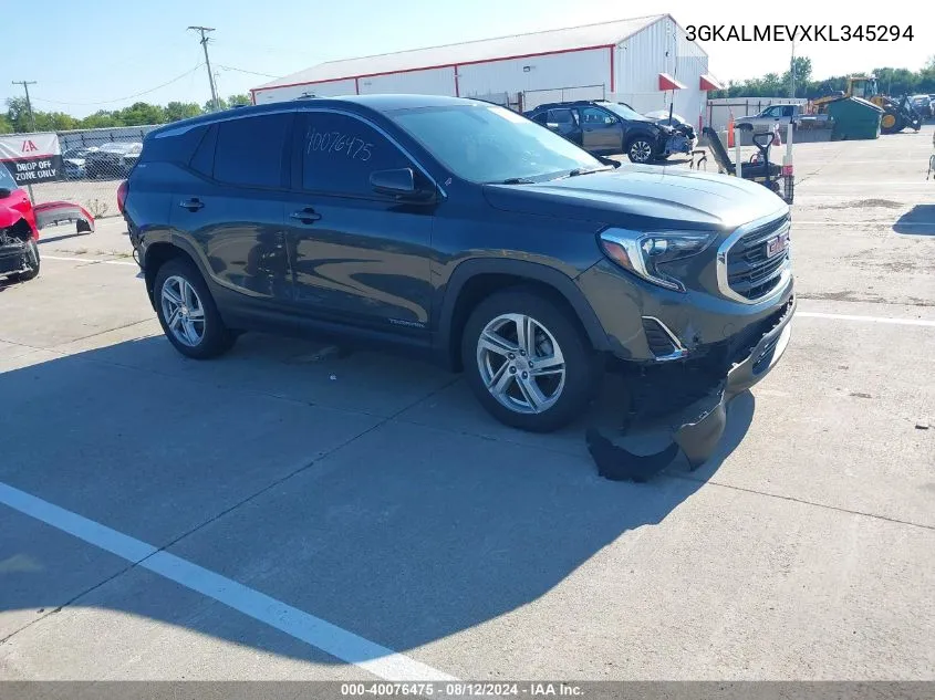 2019 GMC Terrain Sle VIN: 3GKALMEVXKL345294 Lot: 40076475