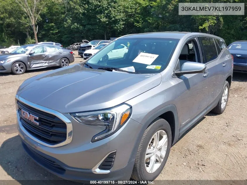 2019 GMC Terrain Sle VIN: 3GKALMEV7KL197959 Lot: 40199715