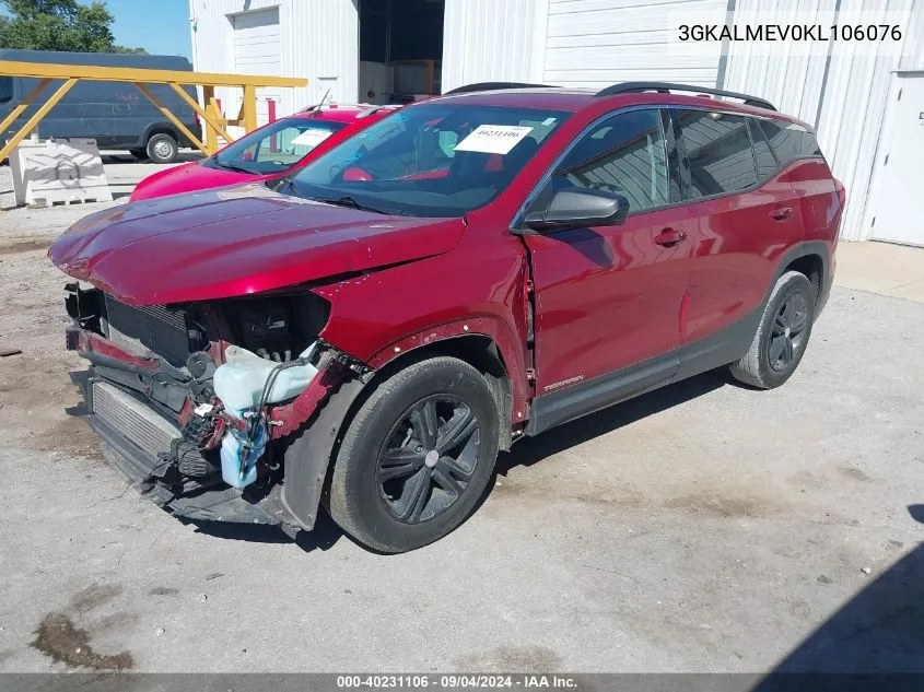 2019 GMC Terrain Sle VIN: 3GKALMEV0KL106076 Lot: 40231106