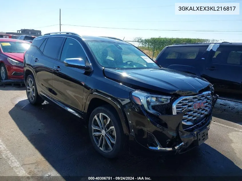 2019 GMC Terrain Denali VIN: 3GKALXEX3KL216817 Lot: 40306751