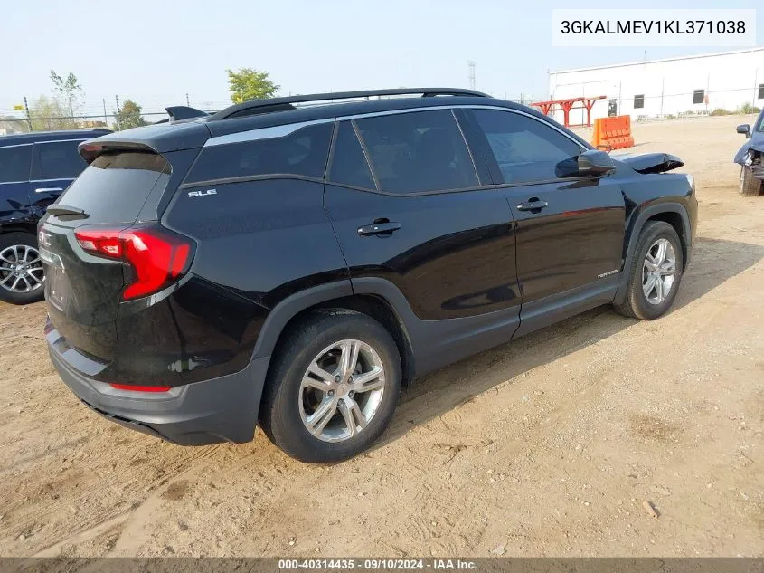 2019 GMC Terrain Sle VIN: 3GKALMEV1KL371038 Lot: 40314435