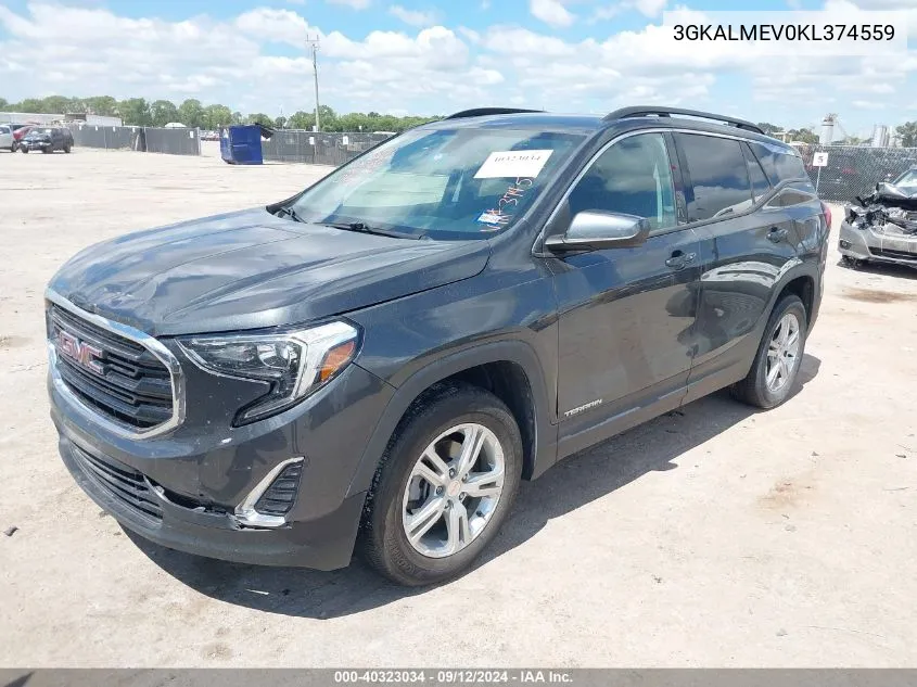 2019 GMC Terrain Sle VIN: 3GKALMEV0KL374559 Lot: 40323034