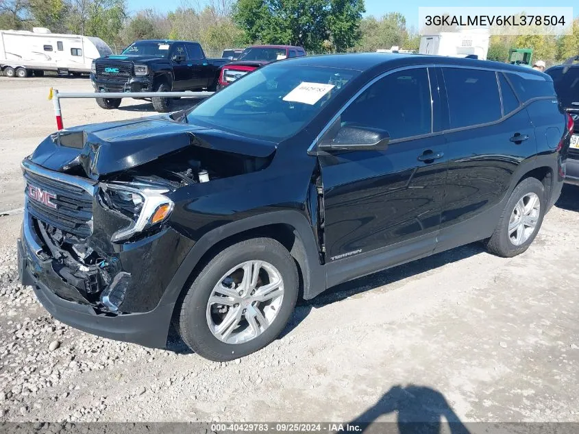 2019 GMC Terrain Sle VIN: 3GKALMEV6KL378504 Lot: 40429783