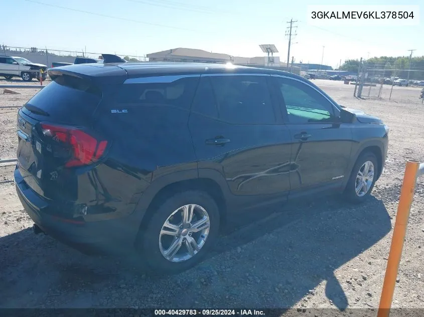 2019 GMC Terrain Sle VIN: 3GKALMEV6KL378504 Lot: 40429783