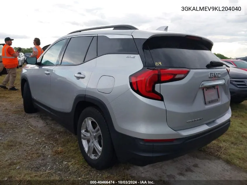 2019 GMC Terrain Sle VIN: 3GKALMEV9KL204040 Lot: 40466474