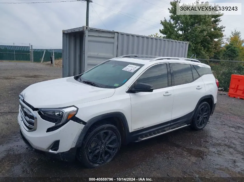 2019 GMC Terrain Slt VIN: 3GKALVEX5KL139243 Lot: 40559796