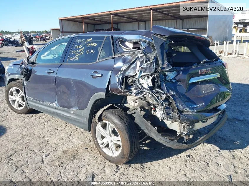 3GKALMEV2KL274320 2019 GMC Terrain Sle