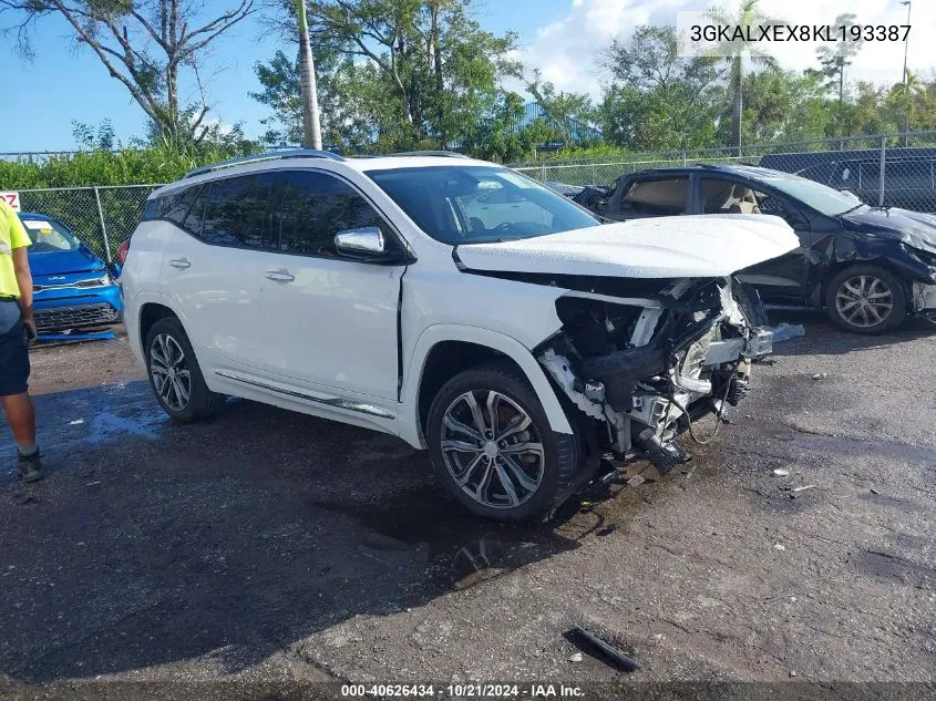 2019 GMC Terrain Denali VIN: 3GKALXEX8KL193387 Lot: 40626434