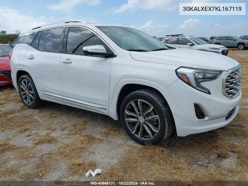 2019 GMC Terrain Denali VIN: 3GKALXEX7KL167119 Lot: 40666131