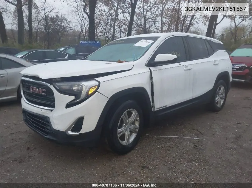 2019 GMC Terrain Sle VIN: 3GKALMEV2KL151567 Lot: 40787136