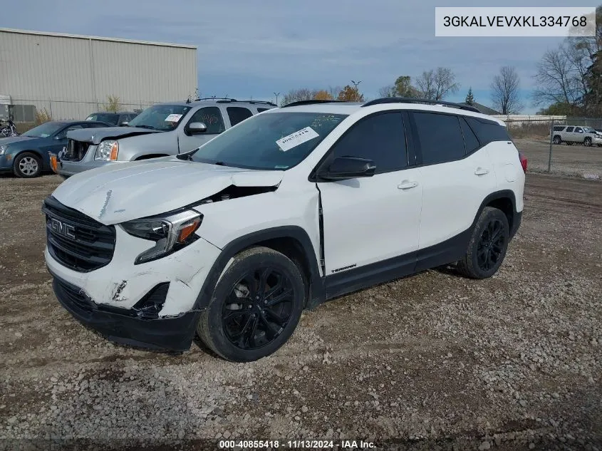 2019 GMC Terrain Slt VIN: 3GKALVEVXKL334768 Lot: 40855418