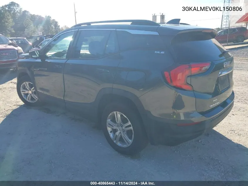 3GKALMEV0KL150806 2019 GMC Terrain Sle