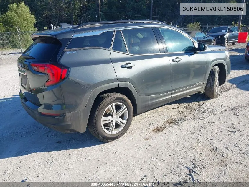 3GKALMEV0KL150806 2019 GMC Terrain Sle