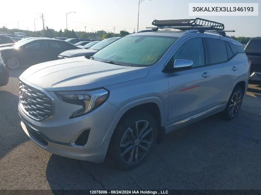 2020 GMC Terrain VIN: 3GKALXEX3LL346193 Lot: 12075006