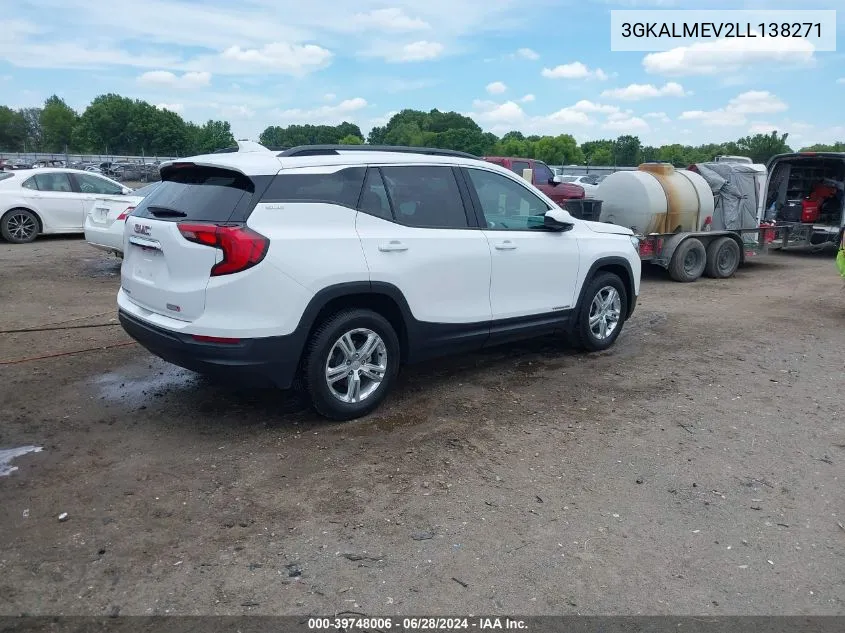 2020 GMC Terrain Fwd Sle VIN: 3GKALMEV2LL138271 Lot: 39748006