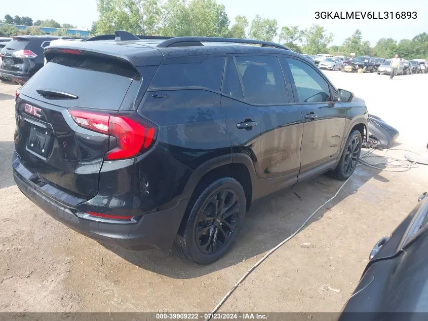 2020 GMC Terrain Fwd Sle VIN: 3GKALMEV6LL316893 Lot: 39909222