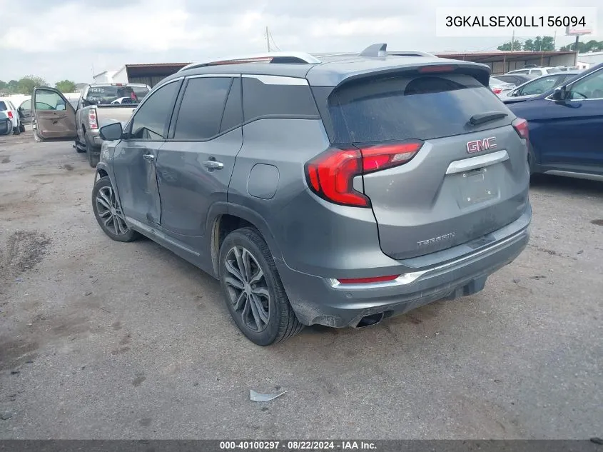 2020 GMC Terrain Fwd Denali VIN: 3GKALSEX0LL156094 Lot: 40100297