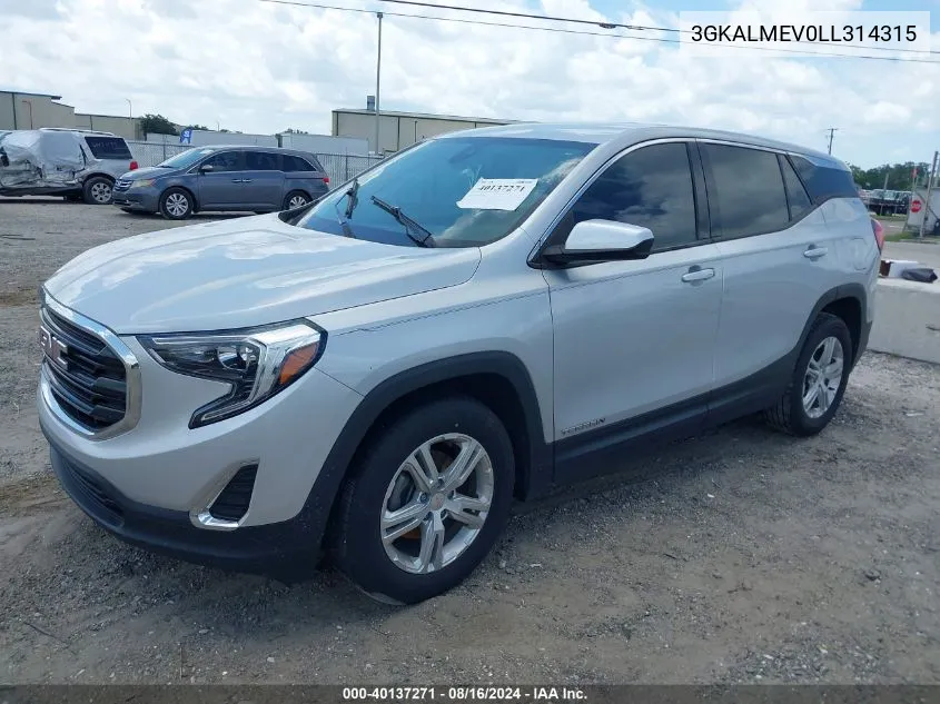 2020 GMC Terrain Fwd Sle VIN: 3GKALMEV0LL314315 Lot: 40137271