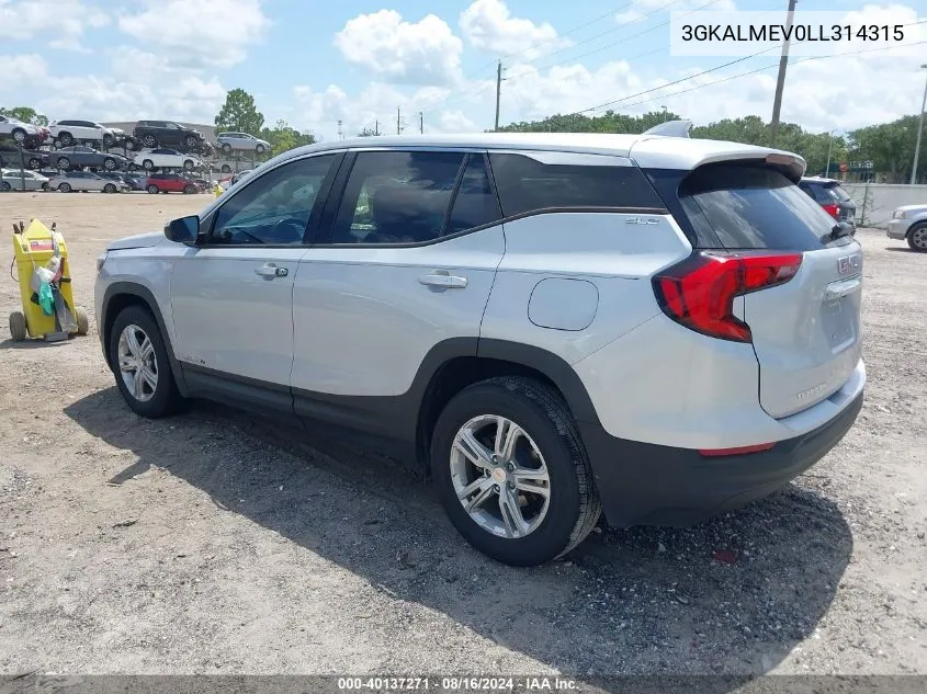 2020 GMC Terrain Fwd Sle VIN: 3GKALMEV0LL314315 Lot: 40137271