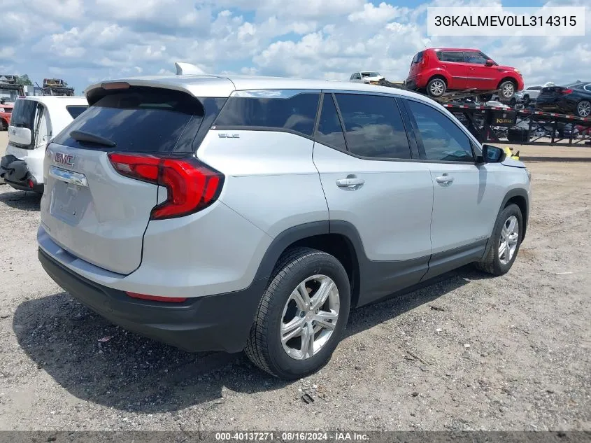 2020 GMC Terrain Fwd Sle VIN: 3GKALMEV0LL314315 Lot: 40137271