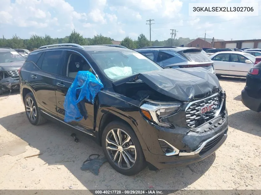 2020 GMC Terrain Fwd Denali VIN: 3GKALSEX2LL302706 Lot: 40217728