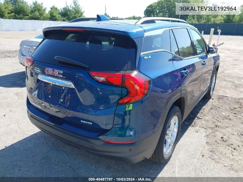 2020 GMC Terrain Awd Sle VIN: 3GKALTEV3LL192964 Lot: 40497797