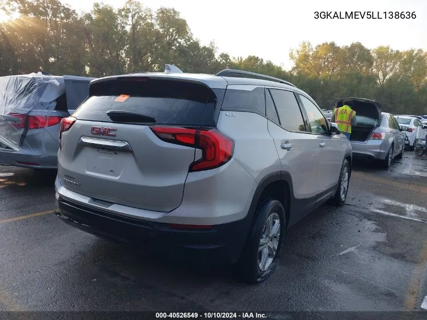 2020 GMC Terrain Fwd Sle VIN: 3GKALMEV5LL138636 Lot: 40526549