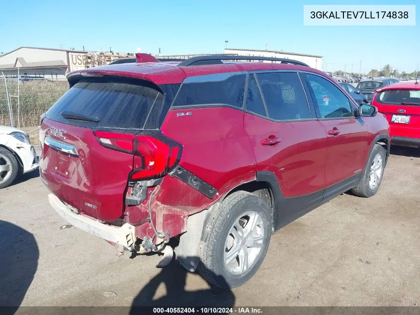 2020 GMC Terrain Awd Sle VIN: 3GKALTEV7LL174838 Lot: 40552404