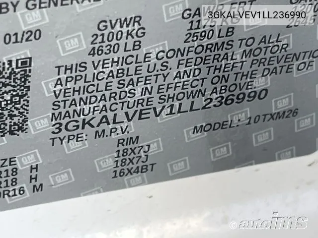 3GKALVEV1LL236990 2020 GMC Terrain Awd Slt