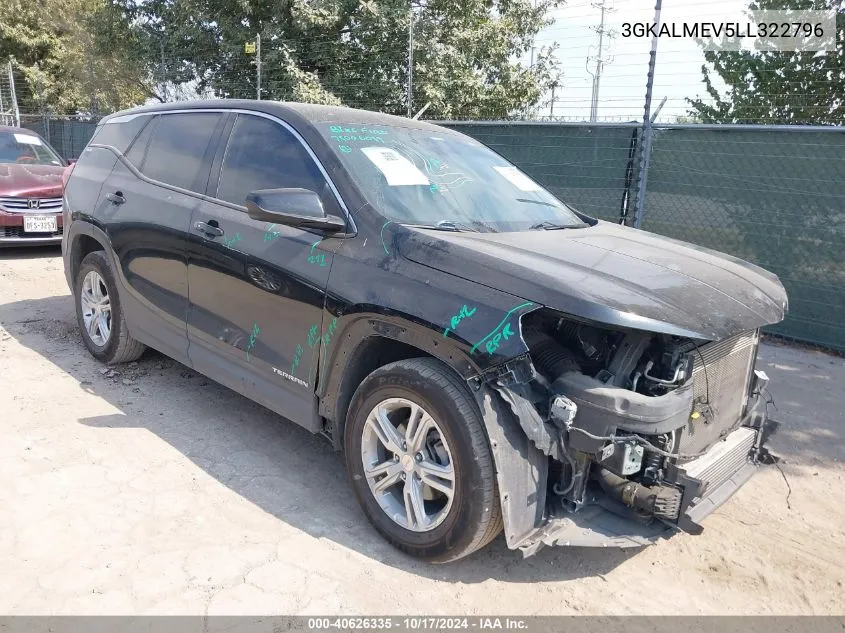 2020 GMC Terrain Fwd Sle VIN: 3GKALMEV5LL322796 Lot: 40626335