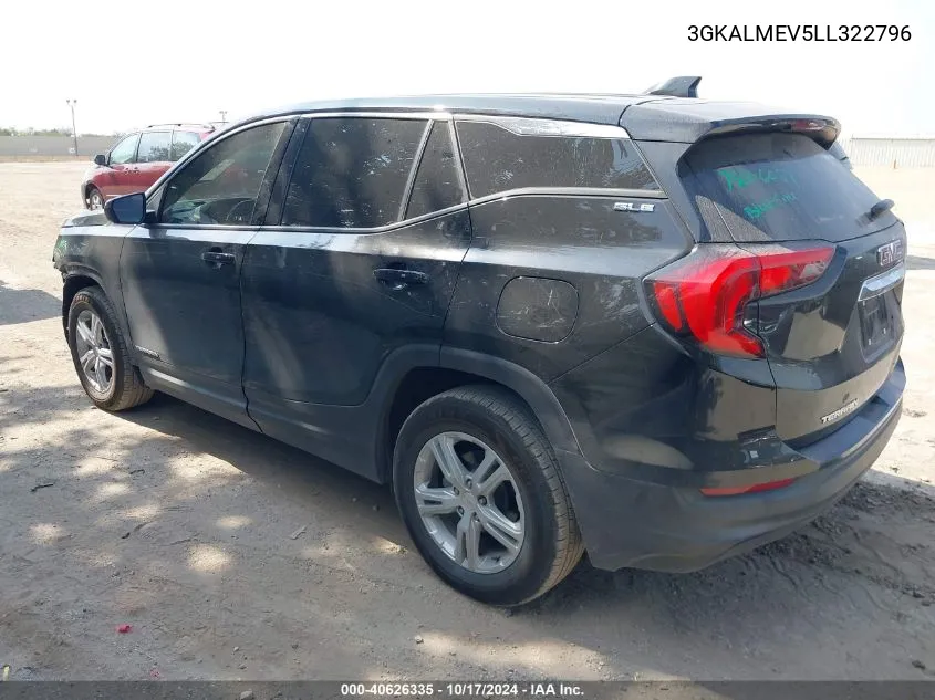 2020 GMC Terrain Fwd Sle VIN: 3GKALMEV5LL322796 Lot: 40626335