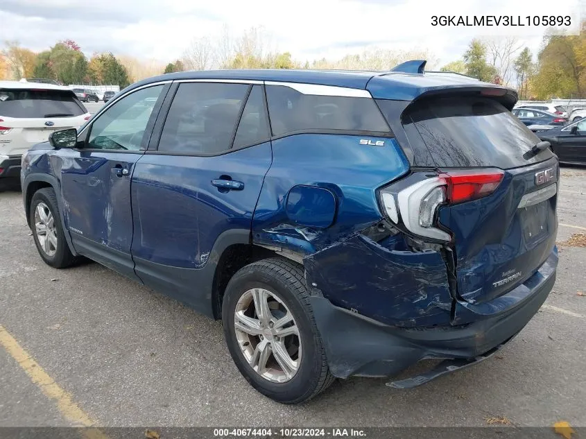 2020 GMC Terrain Fwd Sle VIN: 3GKALMEV3LL105893 Lot: 40674404