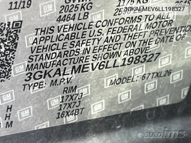 3GKALMEV6LL198327 2020 GMC Terrain Sle