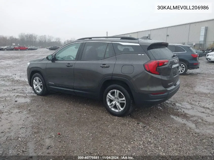 2020 GMC Terrain Fwd Sle VIN: 3GKALMEV0LL206986 Lot: 40770581