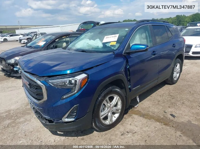 2021 GMC Terrain Awd Sle VIN: 3GKALTEV7ML347887 Lot: 40112608