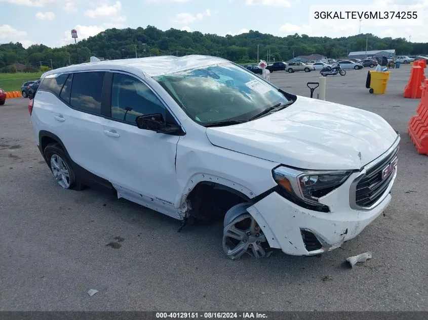 2021 GMC Terrain Awd Sle VIN: 3GKALTEV6ML374255 Lot: 40129151